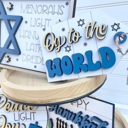  Hanukkah Tiered Tray Decor, Hanukkah Home Decor, Happy Hanukkah, Hanukkah Wood Signs, Hanukkah Mini Signs, Jewish Home Decor