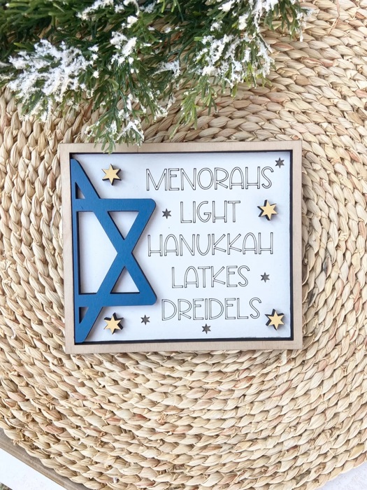 Hanukkah Tiered Tray Decor, Hanukkah Home Decor, Happy Hanukkah, Hanukkah Wood Signs, Hanukkah Mini Signs, Jewish Home Decor