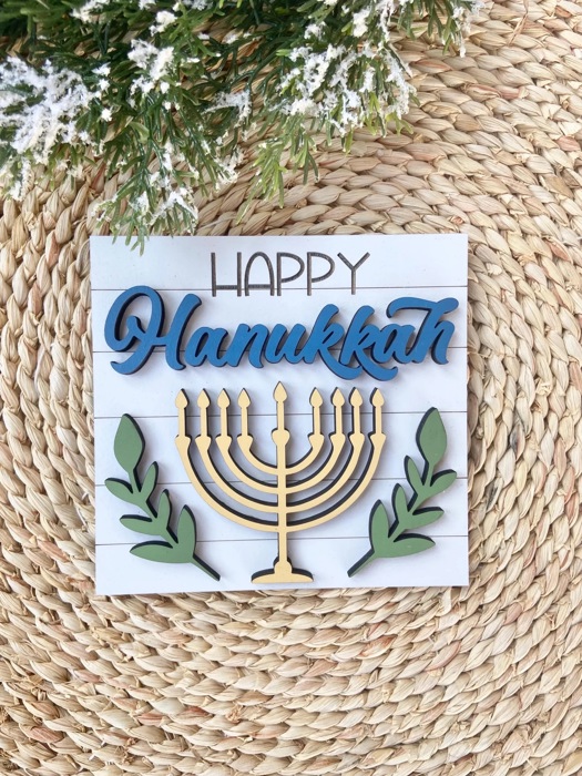 Hanukkah Tiered Tray Decor, Hanukkah Home Decor, Happy Hanukkah, Hanukkah Wood Signs, Hanukkah Mini Signs, Jewish Home Decor