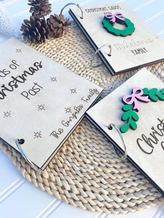 Personalized Christmas Card Holder,Christmas Card Keepsake, Christmas Card Saver, Cards of Christmas Past, Card Album, Christmas Card Holder