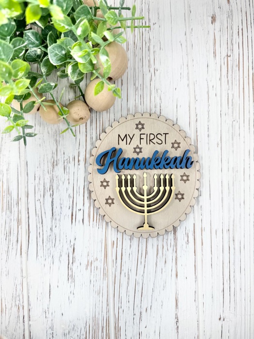 My First Hanukkah Milestone Baby Disc, Baby Milestone Cards,My First Holiday Milestones,Expecting Mom Gift, Baby Shower Gift,Baby Photo Prop