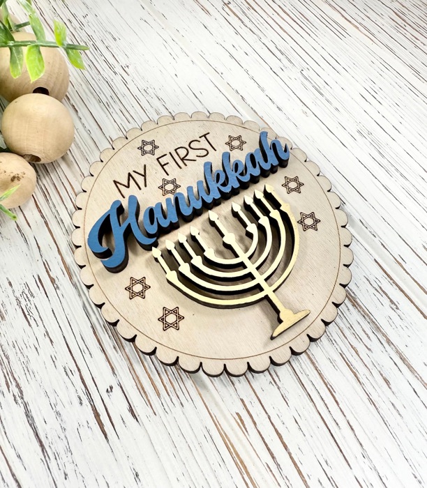 My First Hanukkah Milestone Baby Disc, Baby Milestone Cards,My First Holiday Milestones,Expecting Mom Gift, Baby Shower Gift,Baby Photo Prop