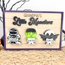  Personalized Halloween Signs, Personalized Kids Grandkids Halloween Shelf Sitters, Our Little Monster, Grandkids Signs, Halloween Home Decor