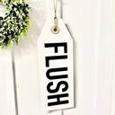  Flush Bathroom Sign, Kid's Bathroom Decor, Wooden Bathroom Tag