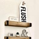  Flush Bathroom Sign, Kid's Bathroom Decor, Wooden Bathroom Tag