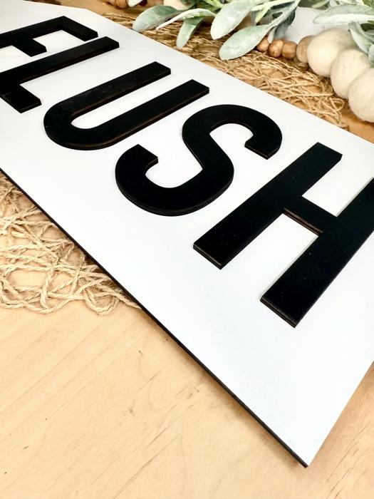 Flush Bathroom Sign, Kid's Bathroom Decor, Wooden Bathroom Tag