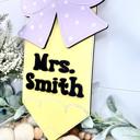  Pencil Bow Teacher Door Hanger, Personalized Teacher Door Hanger, Teacher Gift, Back to School Gift