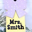  Pencil Bow Teacher Door Hanger, Personalized Teacher Door Hanger, Teacher Gift, Back to School Gift