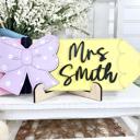  Personalized Teacher Desk Sign, Teacher Appreciation Gift, Wood Pencil Sign for Desk, End of School Teacher Gift, Teacher Christmas gift