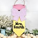 Pencil Bow Teacher Door Hanger, Personalized Teacher Door Hanger, Teacher Gift, Back to School Gift