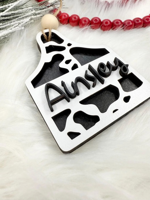 Personalized Cow Tag Stocking Tags, Western Stocking Tags, Christmas Stockings, Western Christmas, Country Stocking Tags, Cow Tag Ornament