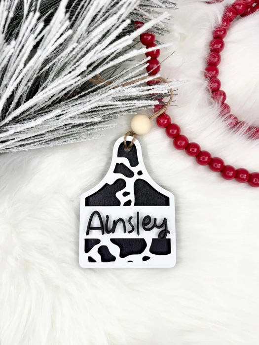 Personalized Cow Tag Stocking Tags, Western Stocking Tags, Christmas Stockings, Western Christmas, Country Stocking Tags, Cow Tag Ornament
