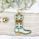  Personalized Cowboy or Cowgirl Boot Ornament, Personalized Western Ornament, Cowboy Boot Ornament, Cowboy Boots Stocking Tag