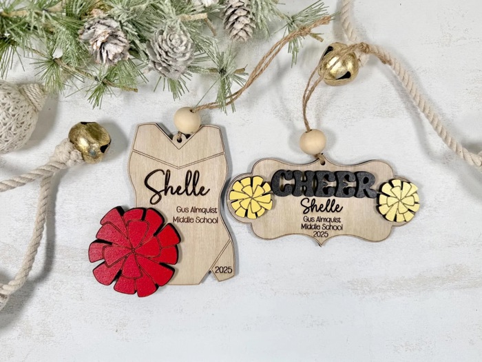 Custom Cheerleader Ornament, Cheer Team Gift, Cheerleader Christmas Ornament, Cheerleader Gift, Christmas Tree Decor