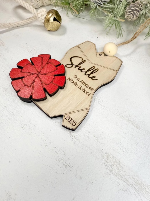 Custom Cheerleader Ornament, Cheer Team Gift, Cheerleader Christmas Ornament, Cheerleader Gift, Christmas Tree Decor
