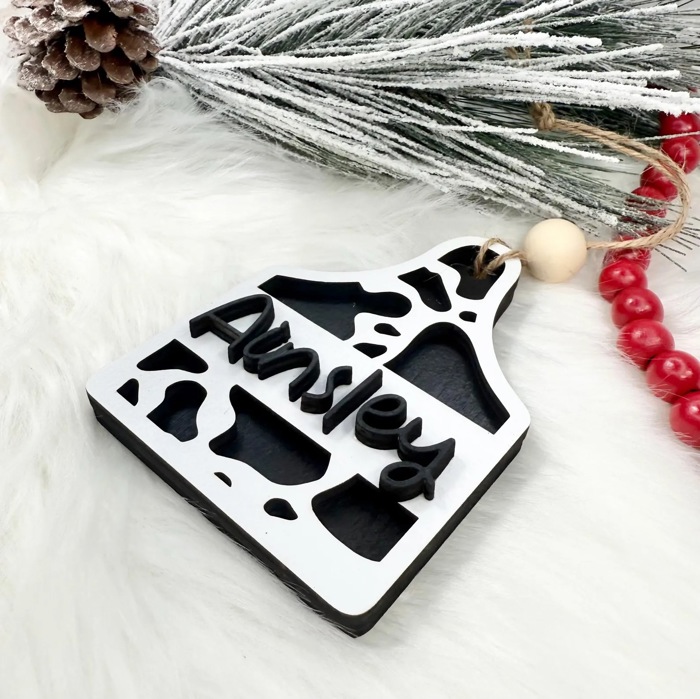 Personalized Cow Tag Stocking Tags, Western Stocking Tags, Christmas Stockings, Western Christmas, Country Stocking Tags, Cow Tag Ornament