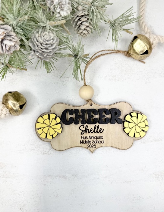 Custom Cheerleader Ornament, Cheer Team Gift, Cheerleader Christmas Ornament, Cheerleader Gift, Christmas Tree Decor