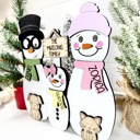  Personalized Snowman Family Decor, Snowman Family Decorations, Snowman Decor, Personalized Gift, Winter Home Decor