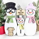  Personalized Snowman Family Decor, Snowman Family Decorations, Snowman Decor, Personalized Gift, Winter Home Decor