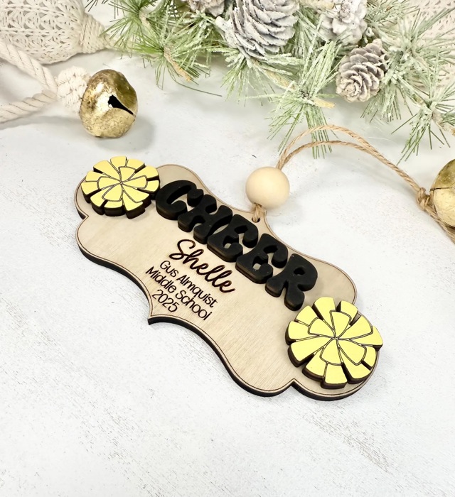 Custom Cheerleader Ornament, Cheer Team Gift, Cheerleader Christmas Ornament, Cheerleader Gift, Christmas Tree Decor