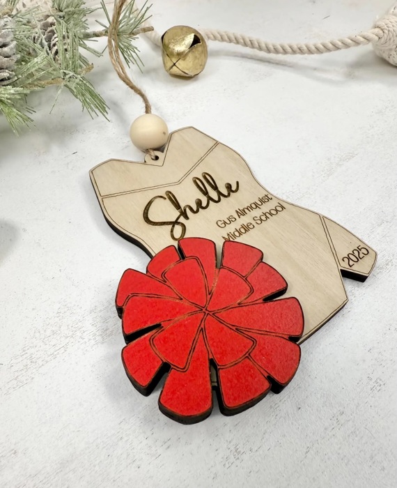Custom Cheerleader Ornament, Cheer Team Gift, Cheerleader Christmas Ornament, Cheerleader Gift, Christmas Tree Decor