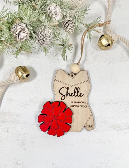 Custom Cheerleader Ornament, Cheer Team Gift, Cheerleader Christmas Ornament, Cheerleader Gift, Christmas Tree Decor