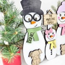  Personalized Snowman Family Decor, Snowman Family Decorations, Snowman Decor, Personalized Gift, Winter Home Decor