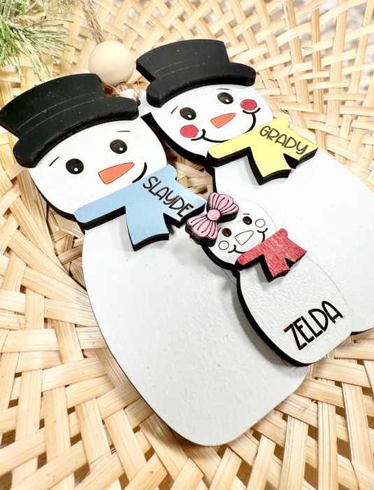 Personalized Snowman Family Ornament, Christmas Ornament, Snowman Ornament, Cute Family Ornament, Grandparent Ornament