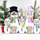  Personalized Snowman Family Decor, Snowman Family Decorations, Snowman Decor, Personalized Gift, Winter Home Decor