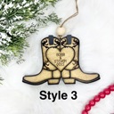  Personalized Couples Cowboy Boot Ornament, Personalized Western Ornament, Cowboy Boot Ornament, Cowboy Boots Stocking Tag