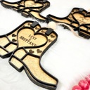  Personalized Couples Cowboy Boot Ornament, Personalized Western Ornament, Cowboy Boot Ornament, Cowboy Boots Stocking Tag