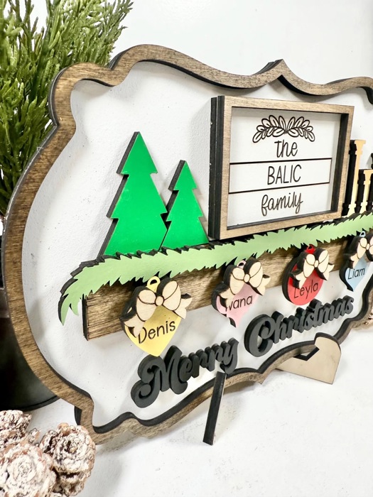 Personalized Christmas Family Sign, Christmas Family Sign, Mental Christmas Decor
