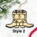  Personalized Couples Cowboy Boot Ornament, Personalized Western Ornament, Cowboy Boot Ornament, Cowboy Boots Stocking Tag