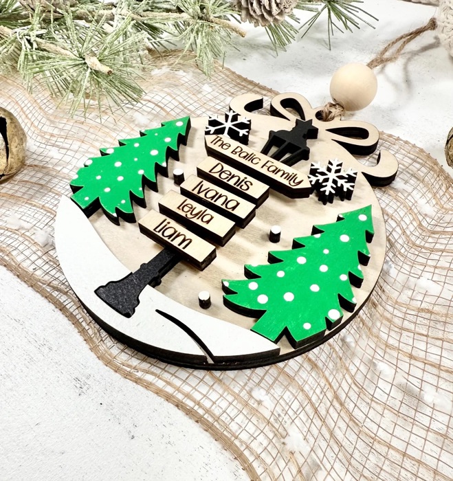 Custom Family Ornaments, Personalized Family Ornaments, Custom Grandkids Ornaments, Christmas Gift Ideas