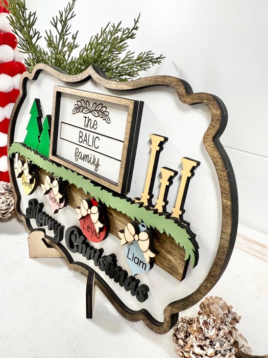 Personalized Christmas Family Sign, Christmas Family Sign, Mental Christmas Decor
