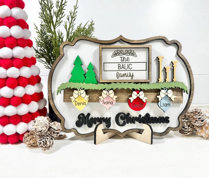 Personalized Christmas Family Sign, Christmas Family Sign, Mental Christmas Decor