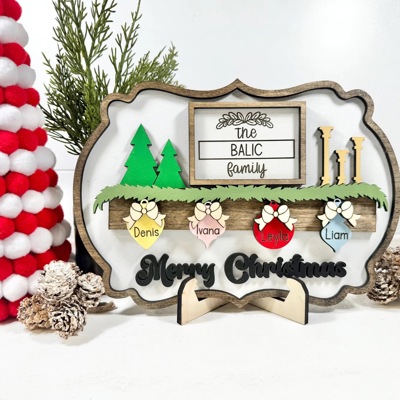 Personalized Christmas Family Sign, Christmas Family Sign, Mental Christmas Decor