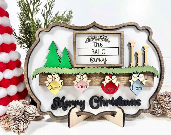 Personalized Christmas Family Sign, Christmas Family Sign, Mental Christmas Decor
