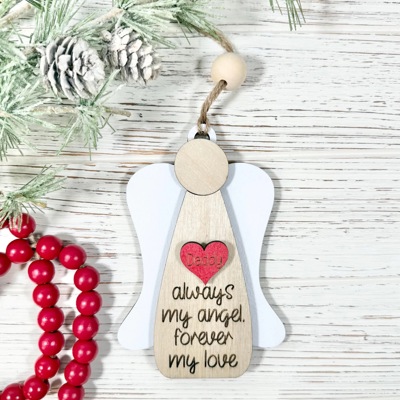 Christmas Angel Ornaments, Memorial Ornaments, Personalized Angel Ornament, Always My Angel Forever My Love
