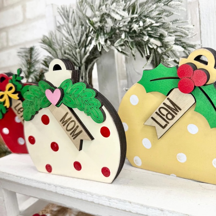 Personalized Christmas Family Decor, Ornament Custom Christmas Decor, Christmas Shelf Sitter, Personalized Family Christmas Decor