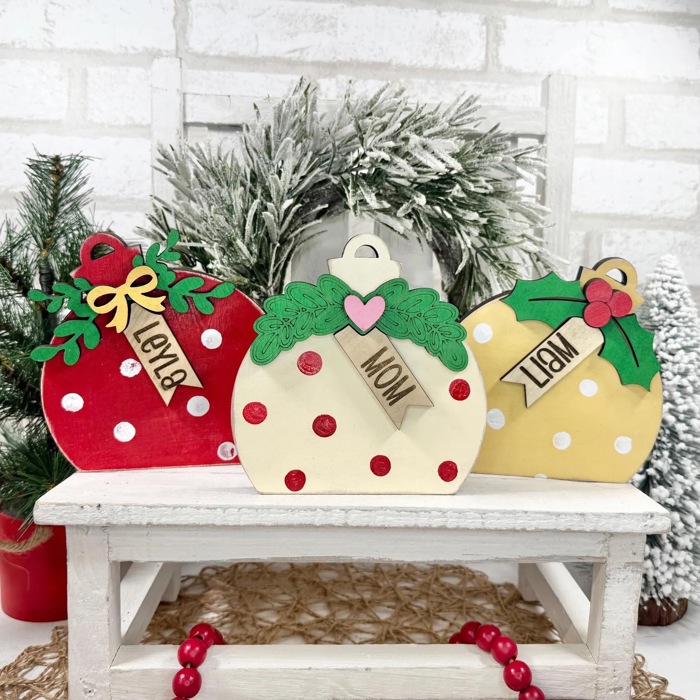Personalized Christmas Family Decor, Ornament Custom Christmas Decor, Christmas Shelf Sitter, Personalized Family Christmas Decor
