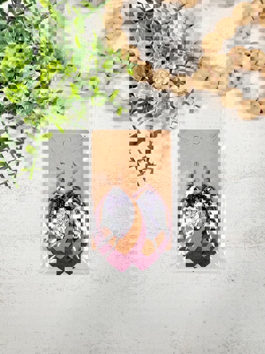 Faux Leather Earrings, Dangle Earring, Teardrop Earrings, Gift For Her