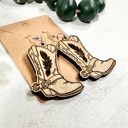  Wooden Cowboy Boot Earrings, Western Jewelry, Cowboy/Cowgirl Earrings