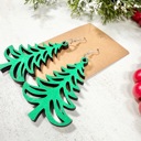  Christmas Tree Wood Earrings, Holiday Jewelry for Women, Christmas Gift for Her, Wood Jewelry, Christmas Earrings