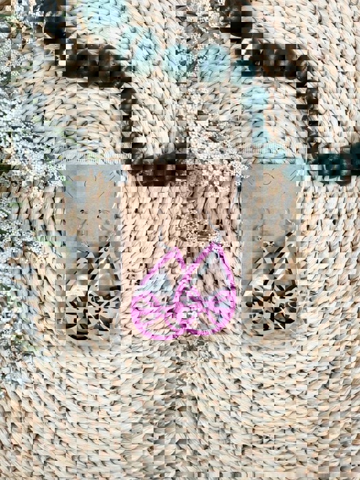 Wooden Christmas Bow Earrings