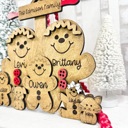  Personalized With Name Gingerbread Family Sign, Farmhouse Christmas Tier Tray Decor, Christmas Decorations, Gingerbread Family