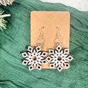 Snowflake Earrings, Holiday Jewelry for Women, Christmas Gift, Wood Jewelry, Christmas Earrings