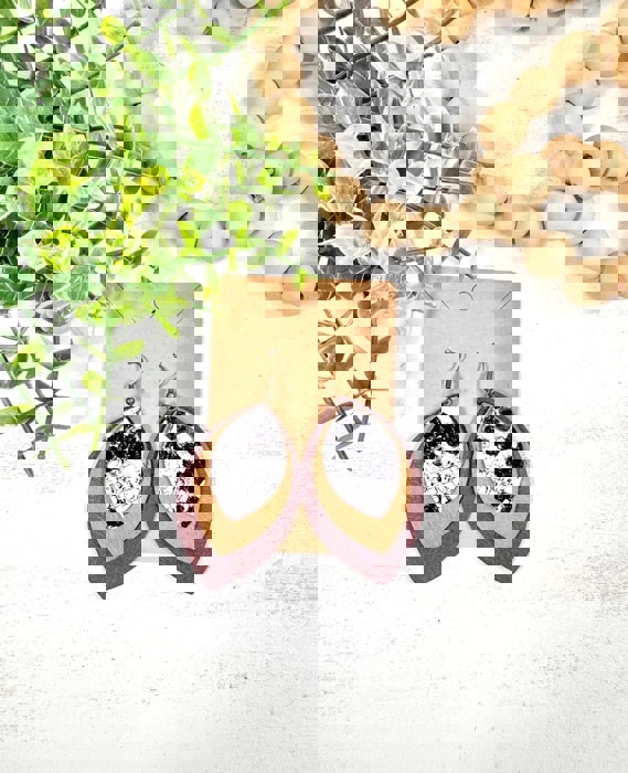 Faux Leather Earrings, Dangle Earring, Teardrop Earrings, Gift For Her