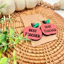 Best Teacher Apple Earrings, Teacher Gift, Teacher Appreciation Gift, Teacher Christmas Gift