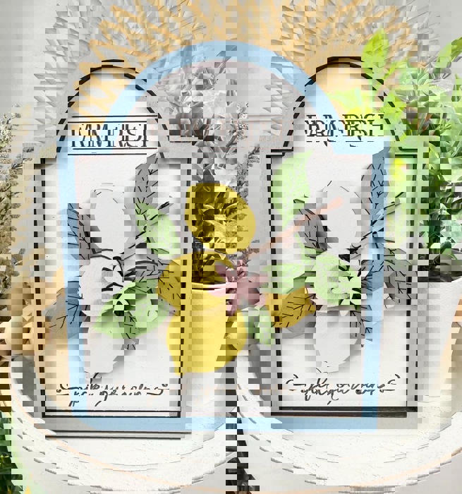 Lemon Tier Tray Decor, Spring Tier Tray Decor,Lemon Home Decor, Lemon Themed Signs, Tiered Tray Decor, Summer Tiered Tray Decor